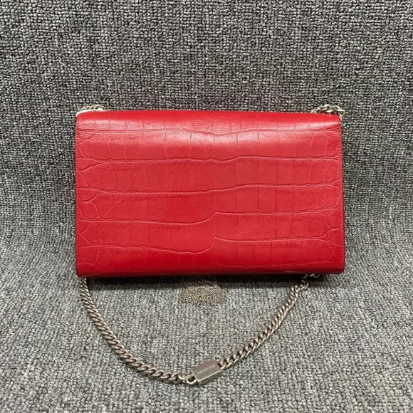 100% Authentic Saint Laurent Kate Monogramme Red Leather Shoulder Bag - Picture 2 of 13